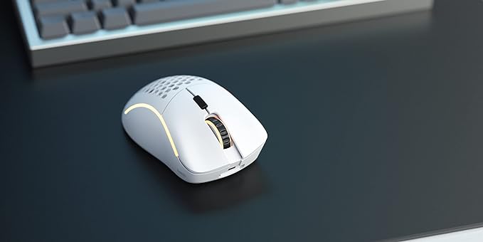 Glorious Model D- (Minus) Wireless Gaming Mouse - 67g Superlight Honeycomb Design, RGB, Ergonomic, Lag Free 2.4GHz Wireless, Up to 71 Hours Battery - Matte White