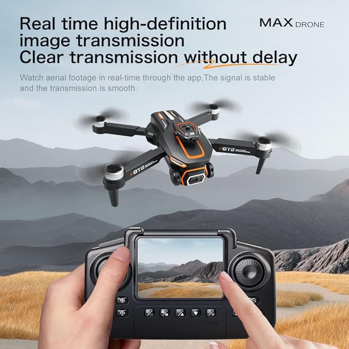 Foldable Quadcopter Drone 2025 Upgraded with 4K Dual Camera, 2.4-Inch HD Screen Remote, Brushless Motor, Optical Flow Positioning, EIS Anti-Shake, APP & Gesture Control, WiFi FPV, 100M Range for Adults and Beginners (14 age+)