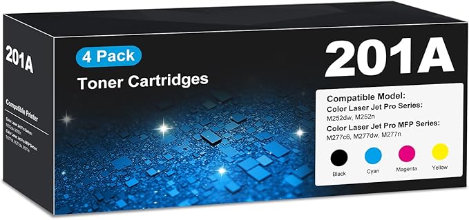 201A Toner Cartridge MFP M277dw M277c6 CF400A 201X High Yield Compatible for HP 201A Toner Cartridge with Chip for Laser Jet Pro MFP M277dw M277c6 Laser Jet Pro M252dw M252n MFP M277n HP201X