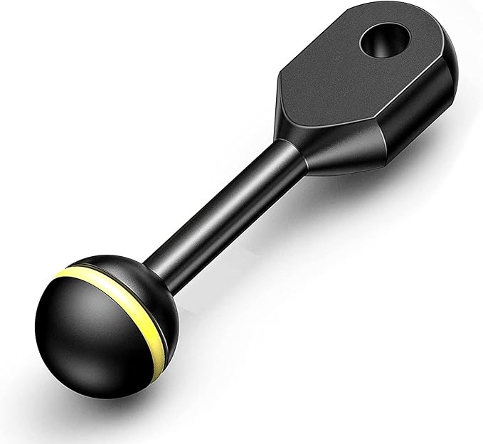 Seafrogs 1" Ball to YS Head Clip Arm 3.91"/9.94cm Aluminum Adapter Arm for Underwater Photography Lighting System, Connector for Diving Strobe and Video Light(AM-8)