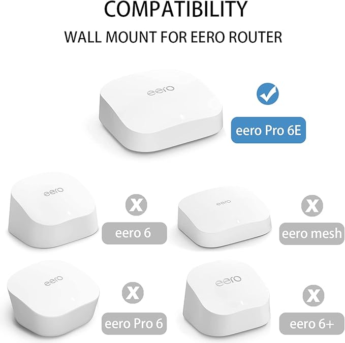 Wall Mount for eero Pro 6E, Screwless VHB Holder for Mounting eero Pro 6E Tri-Band mesh Wi-Fi 6 Without Drilling (Strongly Adhesive, 2 Pack)