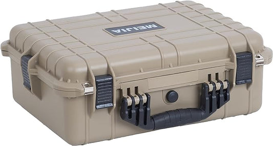 MEIJIA Portable Waterproof Protective Case,Hard Camera Case,Customized Fit Foam Inserted, Elegant Black,Fit for Camera, Equipments, Lens,Drones(Black)