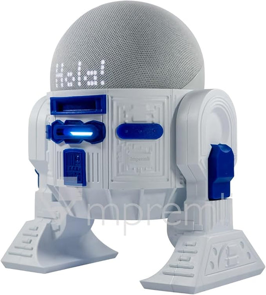 Android Rus-T1 Stand Speaker Compatible with Alexa Echo Dot 3 Gen, 4 Gen, 5 Gen, HomePod mini, Google Home Mini/Nest Mini y genericos (White/Blue)