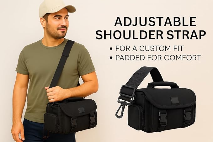 Acuvar Extra Large Camera Bag Fully Padded Camcorder Bag, Equipment Bag, Camera Case for Sony, Nikon, Canon, Olympus, Samsung, Digital Camera Bag, Gadget Bag, Camera Accessory Case for Photographers