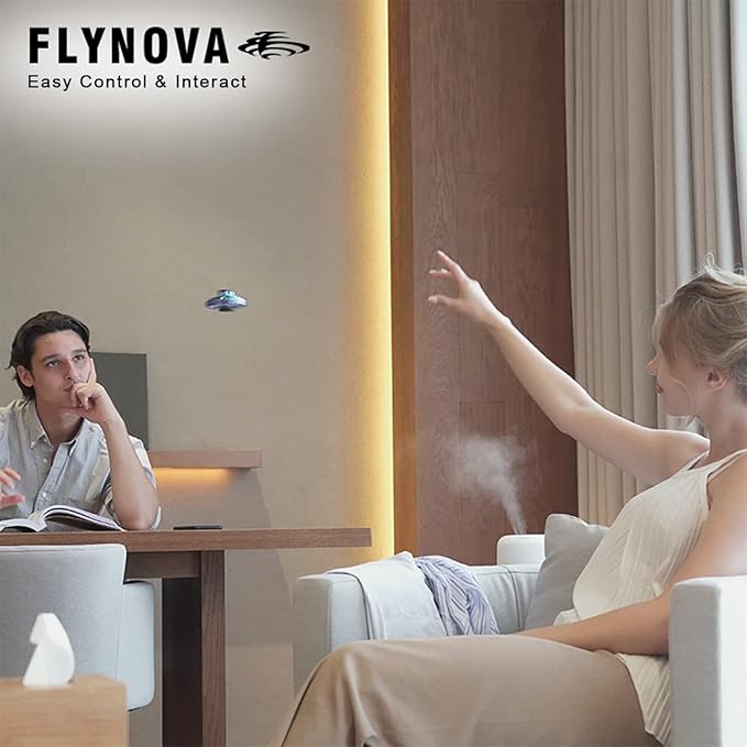 FLYNOVA Cool Kids Light Up Toys,Hand Operated UFO Drones,Mini Flying Orb with Lights,Hover Boomerang Spinner,Xmas Birthday Gifts for Adult Teen,Indoor Outdoor Summer Party Toys with Family Friends