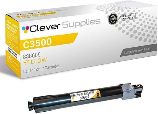 CS Replacement Toner Cartridge Compatible with Ricoh C3500 888605 Yellow Color Laser Aficio C3500 Aficio C4500 Aficio MP C3500 Aficio MP C3500 SPF Aficio MP C4500 Aficio MP C4500 SPF DSc535 Yellow