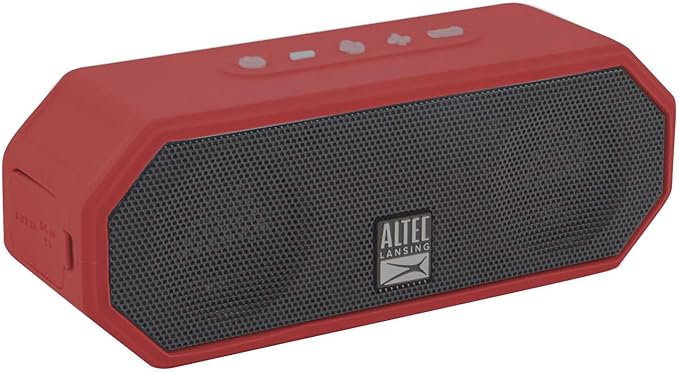 Altec Lansing LifeJacket H2O 4 - Waterproof Bluetooth Speaker, Durable & Portable Speaker with Voice Assistant, 10 Hour Battery Life & 100 Foot Range, True Red