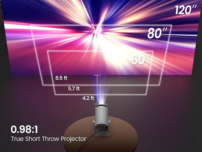 [Short Throw/Adjustable Stand]Mini projector with WiFi and Bluetooth, 2025 Upgrade Outdoor Portable Movie Projector 1080P, Auto Vertical Keystone, Home Projector for Phone/TV Stick, WiMiUS S27 (White)