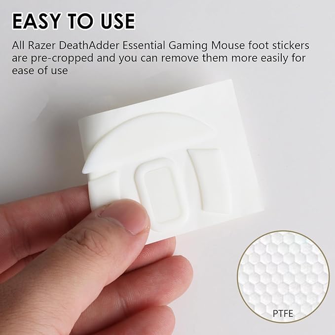 2 Pack Essential Wired Gaming Mouse Feet Sliding Stickers, Mice Glass Skates Pad, Replacement Glide Stickers for Smooth Control and Precision on Any Gaming Surface (Glide Mice Skates, PTFE)