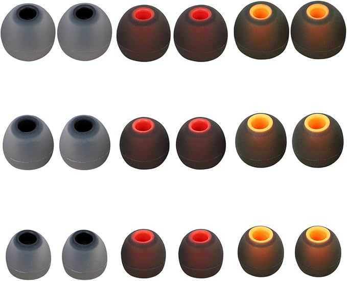 Silicone Replacement Earbud Tips Earbud Covers Ear Tips Fit for in-Ear Headphones (Inner Hole 3.8mm -5.1mm) Earbud Replacement Tips 9 Pairs