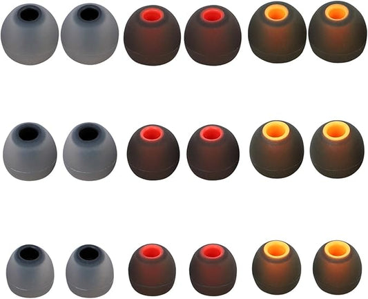 Silicone Replacement Earbud Tips Earbud Covers Ear Tips Fit for in-Ear Headphones (Inner Hole 3.8mm -5.1mm) Earbud Replacement Tips 9 Pairs