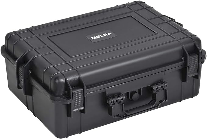 MEIJIA Portable Waterproof Protective Hard Case, Camera Case with Customizable Fit Foam Inserted,Fit Use of Drones,Camera,Equipments, Elegant Black (22.4"X16.73"X8.46")