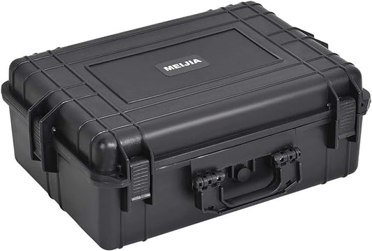 MEIJIA Portable Waterproof Protective Hard Case, Camera Case with Customizable Fit Foam Inserted,Fit Use of Drones,Camera,Equipments, Elegant Black (22.4"X16.73"X8.46")