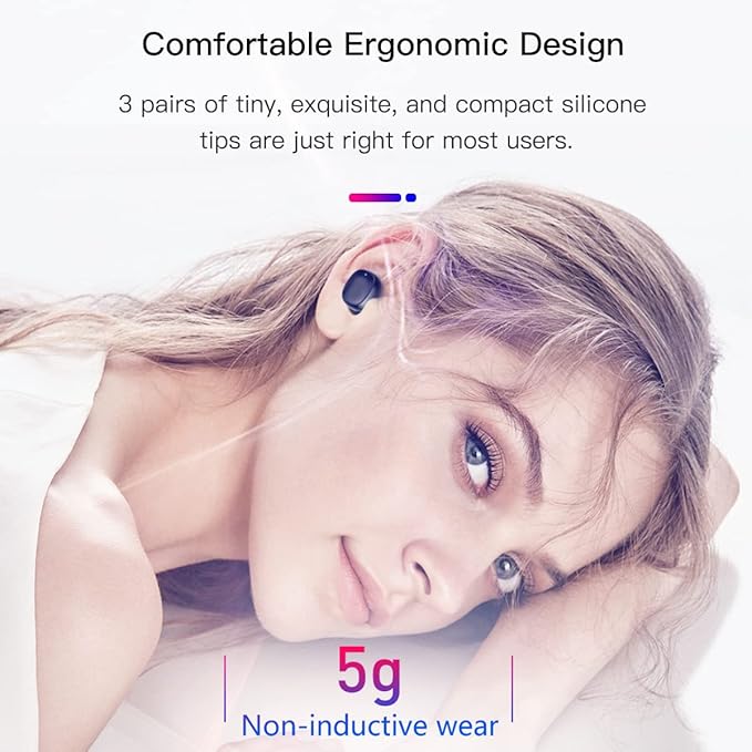 Wireless Earbuds, Bluetooth 5.4 Headphones HiFi Stereo, Comfortable Ear Buds for Women & Teens, Fast Charging Case, IPX6 Waterproof, Lightweight in-Ear Earphones for Phone Tablet Laptop Sports, Purple