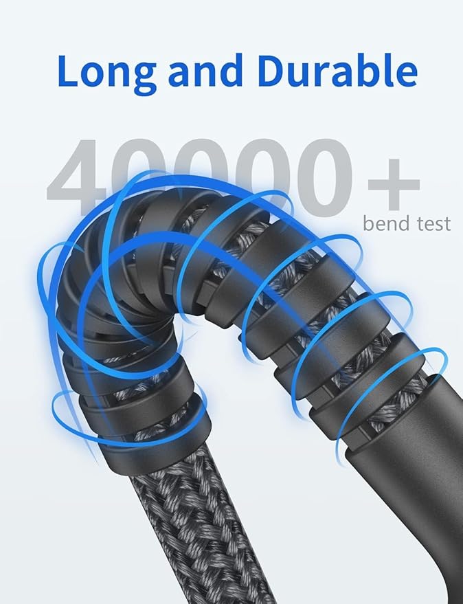 USB C Cable 10FT, 2Pack Long USB A to USB C Charger Cables, iPhone USBC Cable 3A Fast Charging Upgraded Extra Durable Braided USBC Cord Compatible with iPhone 17 16 15 Pro Max/Samsung Galaxy S23