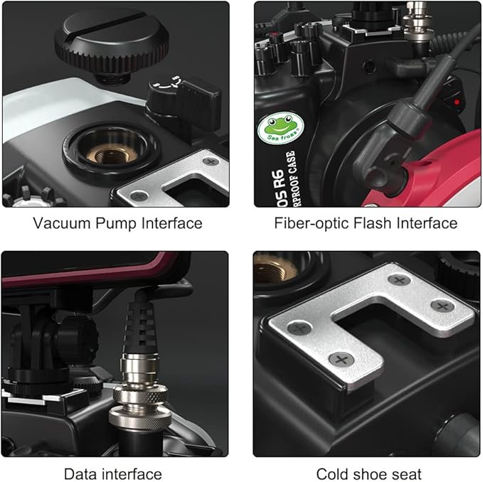 Sea frogs Underwater Camera Case Compatible with Canon EOS R6 60MM IPX8 40m/130ft Maximum Diving Depth Waterproof Camera Housing for Diving, Surfing, Rowing, Skiing