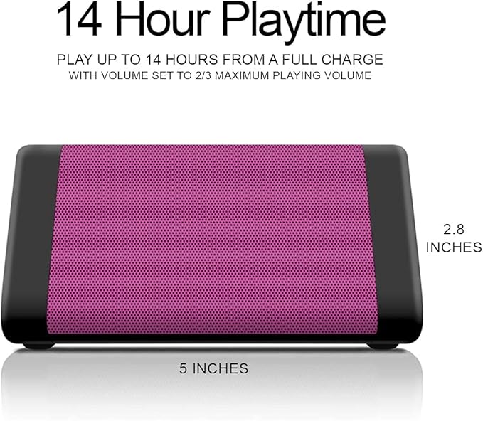 Oontz Upgraded Angle 3 Portable Bluetooth Speaker 5.0-10W Sound, 14-Hr Battery, 100ft Wireless Range, IPX5 Water-Resistant, Budget-Friendly Small Speaker for Travel, Party, Outdoor or Home (Pink)