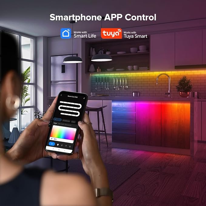 2.4G WiFi SPI RGB Controller DR03W & RC03RF RF Remote Set, Control by Smart Life/Tuya APP/Alexa/Google Home, Control Support WS2812B WS2811 WS2813 WS2815 etc LED Strip STA Mode