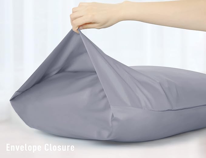 Sunflower Body Pillowcase 100% Cotton Long Pillow Cover/Case Envelope Closure 1 Pack, 21×54 inches Frost Gray, Soft and Breathable