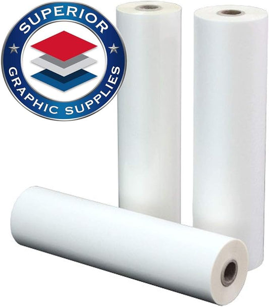 Superior Graphic Supplies PET Laminating Film Roll 27" X 500' - 1 Inch Core, 1.7 Mil / 0.0017" Inches Thick, Clear Gloss, 1 Roll Pack