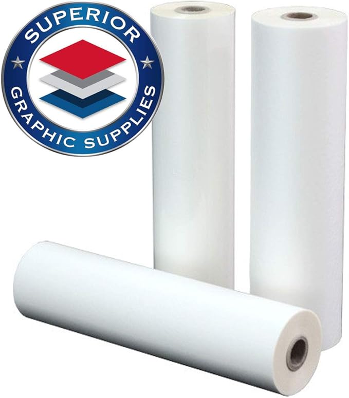 Superior Graphic Supplies PET Laminating Film Roll Premium Quality - 5 Mil / 0.005" Thick - 1 Inch Core - Clear Gloss, 2 Rolls of Laminate - 10" x 200'