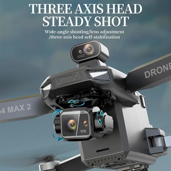 X-Verse KF104 MAX2 Drones with Camera for Adults 4K, RC Screen, 6KM RC Distance, 3-Axis Gimbal EIS, Professional Drone with Obstacle Avoidance, Digital GPS Transmission Quadcopter, 3 Batteries for 120min Max Flight Time