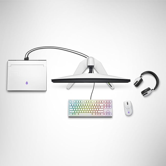 Alienware Tenkeyless Gaming Keyboard - AW420K - Lunar Light - Wired, Programmable, Cherry MX Red, USB, AlienFX RGB / 16.8 Million Colours