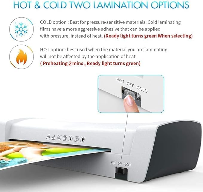 9 Inch Laminator Machine with Never Jam Technology, 40 Laminating Sheets, 4-in-1 A4 Thermal Laminator with Trimmer and Corner Rounder for Office, School, Business and Home Use