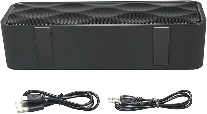 Wireless Bluetooth Speaker with AUX/USB/TF Card Slot,Outdoor Portable Stereo Speaker with HD Audio,Enhanced Bass, Dual-Driver,Handsfree Calling, FM Radio Speaker for Travel,Party (Black)