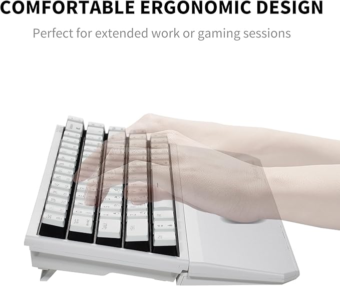 Hexgears X1 Pro Wireless Mechanica Keyboard, Hot-swappable Linear Switch Gaming Keyboard Bluetooth/2.4G/USB-C Mini Compact with Wrist Rest - White