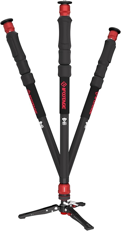 IFOOTAGE Cobra 3 Strike A150S Monopod Camera Stand with Pedal, One-Touch Lifting Quick Release Monopod for Shooting Bird/Animal/Sports Event/Wedding/Live Show, Payload 11lb, 60"/150cm