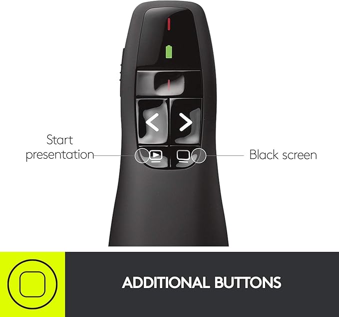 Logitech Wireless Presenter R400, PowerPoint Clicker with Laser Pointer, Wireless Presentation Clicker Remote