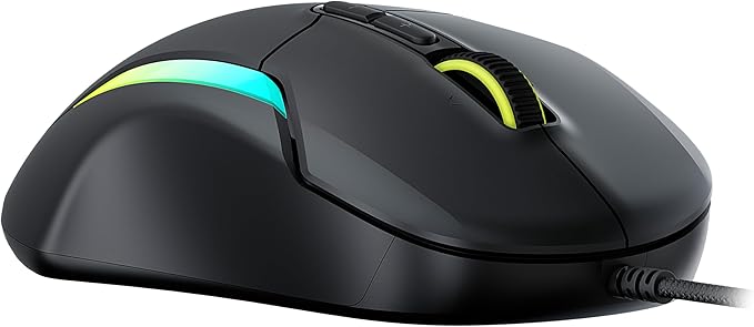 Turtle Beach Kone II – Wired Ergonomic RGB Gaming Mouse, 26K DPI Optical Sensor, 100M Click Life Optical Switches, 23 Customizable Inputs, 4D Scroll Wheel, Pure PTFE Glides - Ash Black