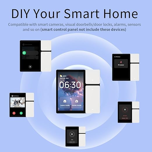 DIY WiFi Smart Switch, 3-Switch Smart Home Control Panel Mini, 3.5 inch with LCD Touchscreen and Sigmesh, IR Remote Control, Tuya/Smart Life App, Partition Control, FCC Certificated, ETL Listed