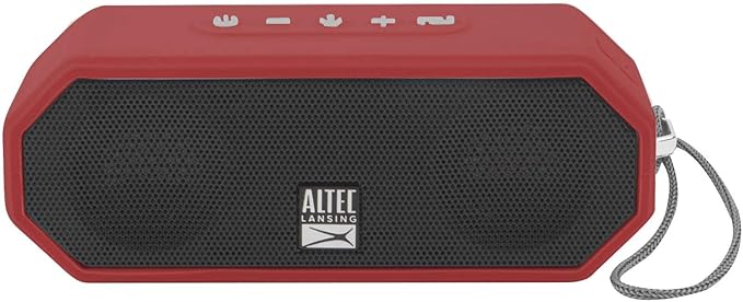 Altec Lansing LifeJacket H2O 4 - Waterproof Bluetooth Speaker, Durable & Portable Speaker with Voice Assistant, 10 Hour Battery Life & 100 Foot Range, True Red