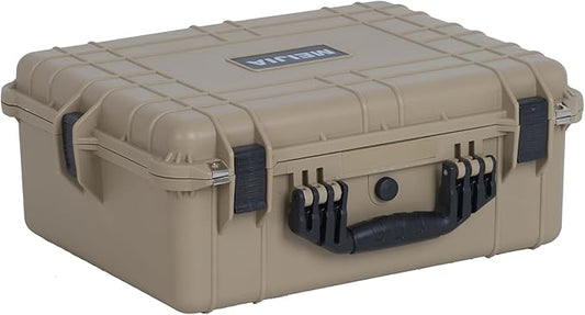 MEIJIA Portable All Weather Waterproof Protective Hard Case,Compact Camera Case with Customizable Fit Foam,Fit Use of Drones,Camera,Equipments, 20.62 x16.85x8.11inches(Desert Tan)