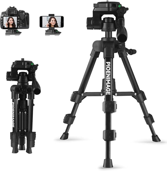 25 inch Mini Tripod for Camera, Small Tripod for Camera and Phone, Travel Stand for Photography, Video Recording, Compatible with DSLR, Smartphone, Spotting Scopes