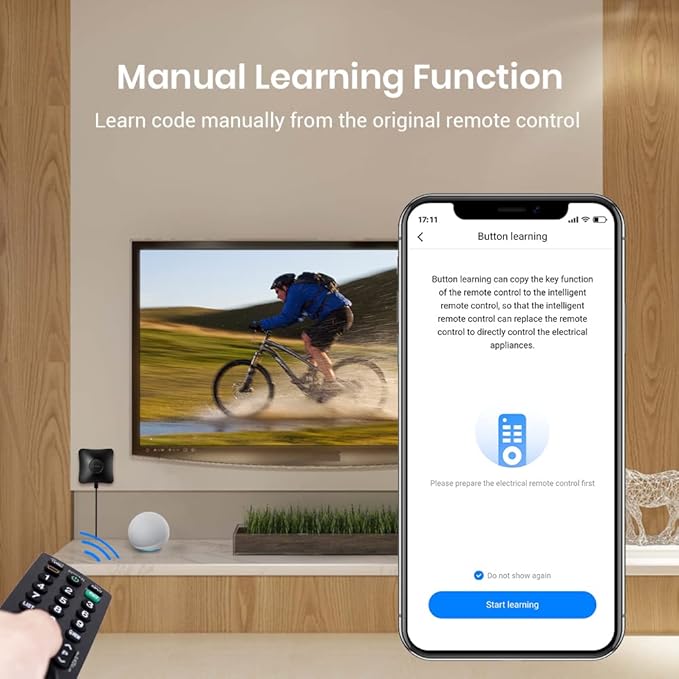 BroadLink IR/RF Smart Home Hub-WiFi IR/RF Blaster for Home Automation, TV, Curtain, Shades Remote, Smart AC Controller, Works with Alexa, Google Assistant, IFTTT (RM4 pro)