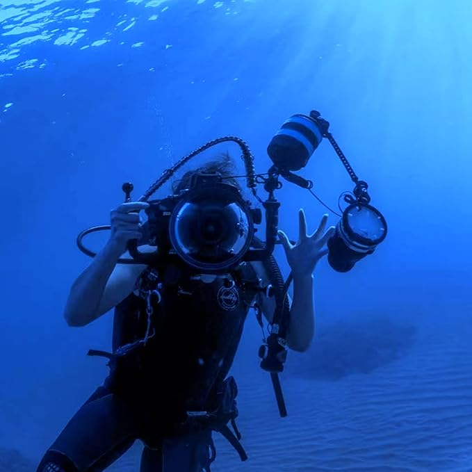 Buoyancy Float Arm,DIVTEK Dive Bracket with Nauticam Bayonet Mount Improved Lightweight for Underwater Camera Tray Scuba Dive Video Lights Arms