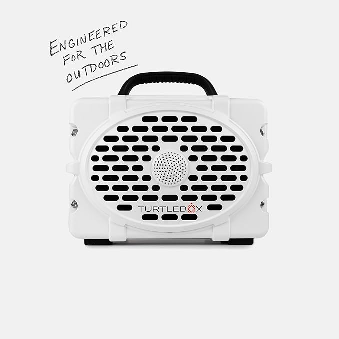 Turtlebox Original Gen 3: Portable Outdoor Bluetooth Speaker – Ultra-Loud (120dB), Waterproof (IP67), Rugged, Impact-Resistant, 3-Day Battery | Party Mode: Unlimited Pairing for Stereo Sound, White
