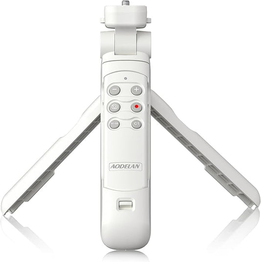 AODELAN Wireless Shooting Grip Tripod with Remote Control for Vlogging, for Sony ZV-E10,ZV-1,ZV-1 II, ZV-1F, a6100, a6400, a6600, a7 III, a7R III, a7R IV, a9, a9 II, Replace Sony GP-VPT2BT（White