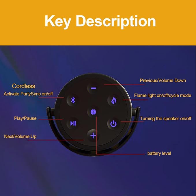 Outdoor Speakers, Colorful LED Flame Speaker Gift for Men, Bluetooth 5.3, Stereo Sound, Portable Wireless Speaker with Stake, Hook for Patio/Yard/Porch