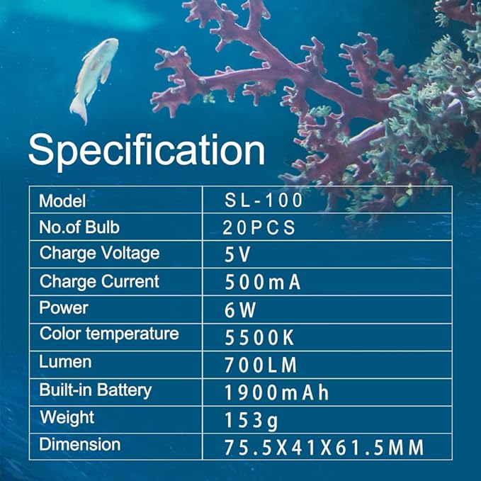 Dive Light Compatible with Gopro Light, 700LM Diving Flashlight, 4 Modes SL-100 Underwater Lights, 40m Waterproof Diving Fill Light, Underwater LED Video Light for Multiple Action Camera