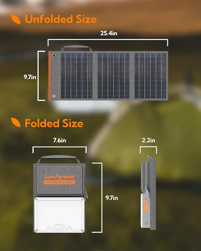 Portable Solar Charger 99.9 Wh Battery Bank Equipped with 24W Foldable Solar Panels and 600 Lumen Adjustable LED Camping Light, 65W PD USB-C, 22W QC3.0 USB A Output for Outdoor
