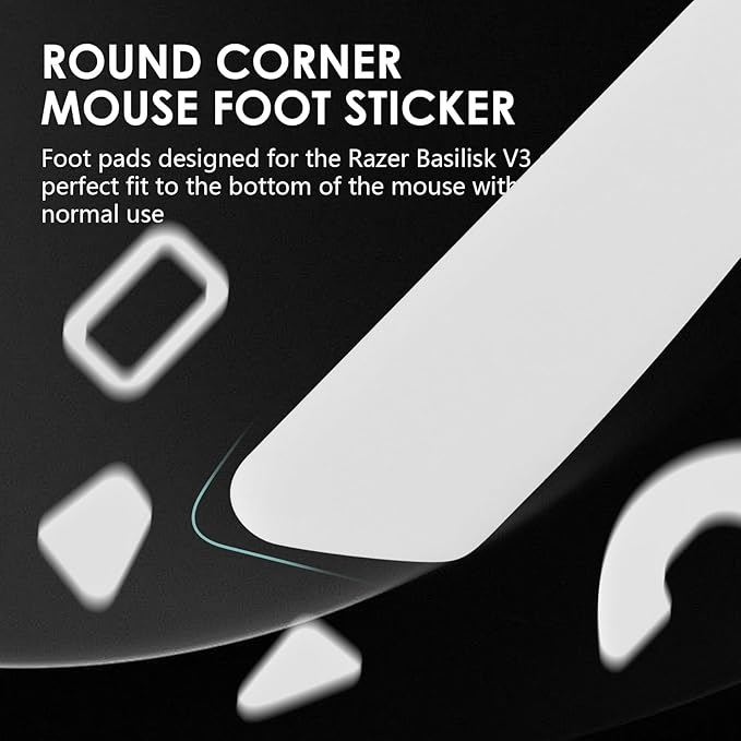 2 Pack V3 Wired Gaming Mouse Feet Sliding Stickers, Mice Glass Skates Pad, Replacement Glide Stickers for Smooth Control and Precision on Any Gaming Surface (Glide Mice Skates, White PTFE)