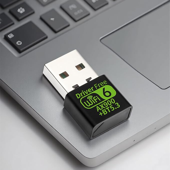 AX900 USB WiFi 6 Adapter BT 5.3 WiFi USB Adapter for PC with RTL8851BU Chip Dual-Band 2.4GHz/5GHz up to 900Mbps Built-in Antenna Plug and Play 802.11ax Gaming Office Wireless Network Card