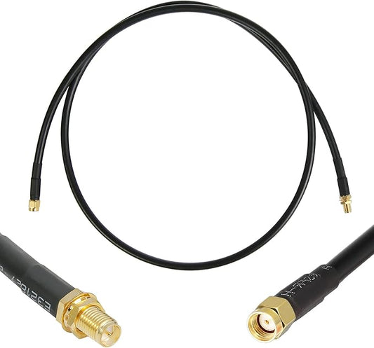 WIZACE 3 ft RP-SMA Male to RP-SMA Female S-MR240 Extension Cable (50 Ohm), Pure Copper Low-Loss Coax Jumper for WiFi Router Wireless Network Card Security IP Camera Hotspot Miner to Antenna