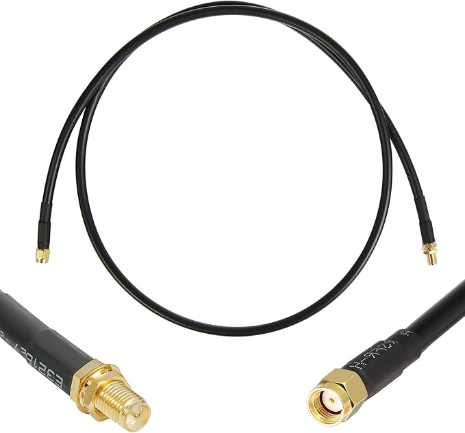 WIZACE 3 ft RP-SMA Male to RP-SMA Female S-MR240 Extension Cable (50 Ohm), Pure Copper Low-Loss Coax Jumper for WiFi Router Wireless Network Card Security IP Camera Hotspot Miner to Antenna