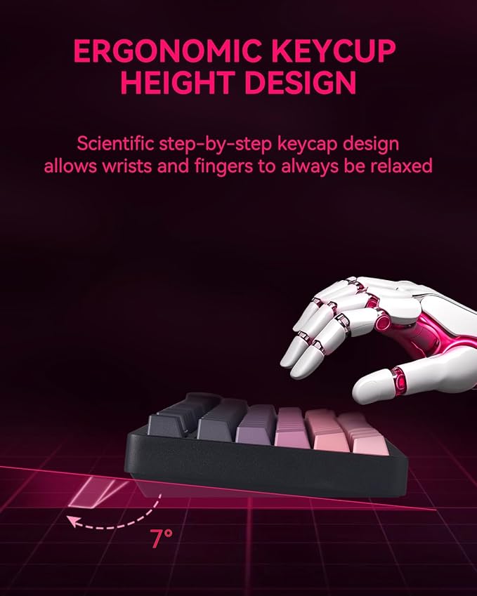 Wireless Mechanical Keyboard,75% Gasket Hot Swappable Custom Keyboard with Knob, 2.4GHz/USB-C/BT5.0 Mechanical Gaming Keyboards for PC/MAC/Windows - Seiya Switch, Black Pink (HI75C Pro)