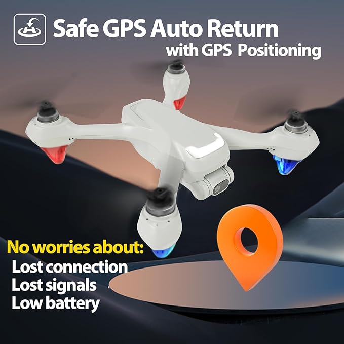 48%CODE Shapefun Upgraded Screen Remote GPS Drone with Camera 4K for Beginners, Sturdy Drones for Adults Safe Auto Return Home, Follow Me, Under 250g, with 32GB SD Card, Cool Flash Lights, Waypoint Flight